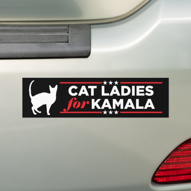 Pegatina Para Coche Gato Damas de Kamala Harris 2024 (en coche)