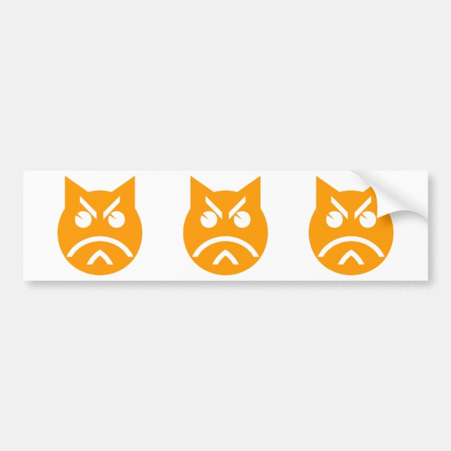 Pegatina Para Coche Gato de Emoji de puentes (Frente)