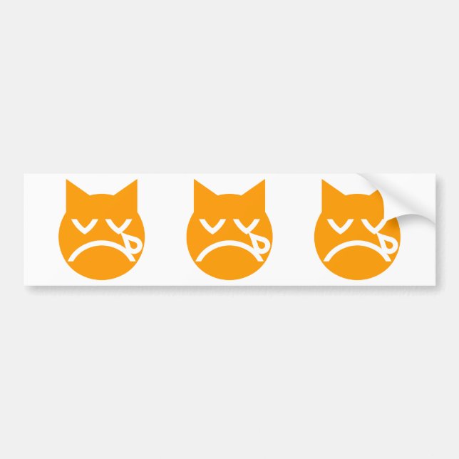 Pegatina Para Coche Gato de Emoji llorando (Frente)