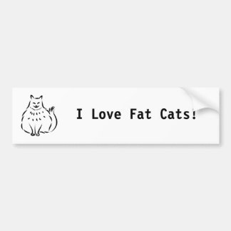Pegatina Para Coche ¡Gato gordo, amo gatos gordos!