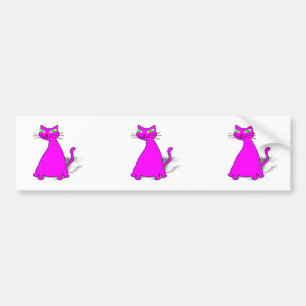 Pegatina Para Coche Gato graso rosado
