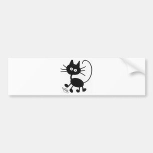 Pegatina Para Coche Gato negro del dibujo animado