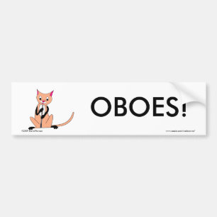 Pegatina Para Coche Gato que juega el Oboe