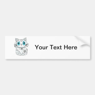 Pegatina Para Coche Gato que tienta afortunado blanco de Maneki Neko