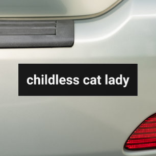 Pegatina Para Coche Gato sin hijos dama Minimalista blanco negro graci