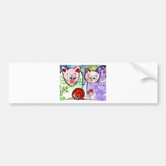 Pegatina Para Coche Gatos (Frente)