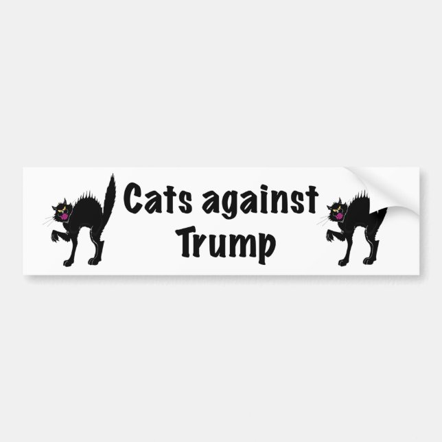 Pegatina Para Coche Gatos contra Trump (Frente)