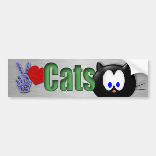 Pegatina Para Coche Gatos del amor de la paz