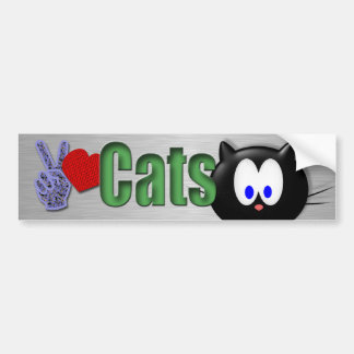 Pegatina Para Coche Gatos del amor de la paz