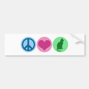 Pegatina Para Coche Gatos del amor de la paz
