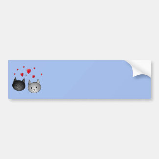 Pegatina Para Coche Gatos negros y grises lindos, con los corazones