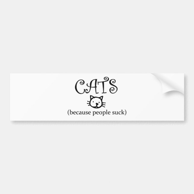 Pegatina Para Coche Gatos, porque la gente chupa (Frente)