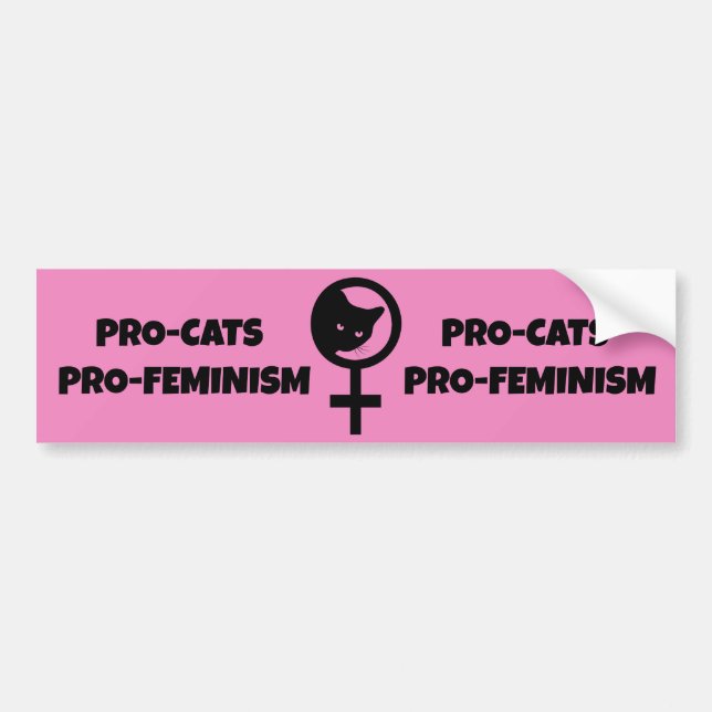 Pegatina Para Coche Gatos pro feminismo (Frente)
