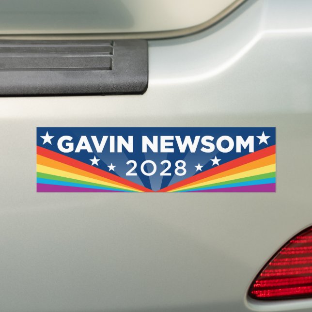 Pegatina Para Coche Gavin Newsom 2028 LGBT (en coche)
