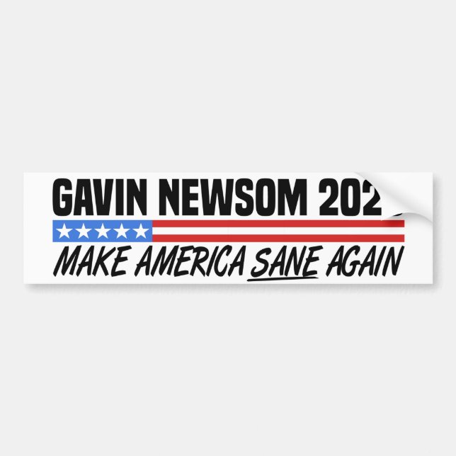 Pegatina Para Coche Gavin Newsom Para El Presidente 2028 (Frente)