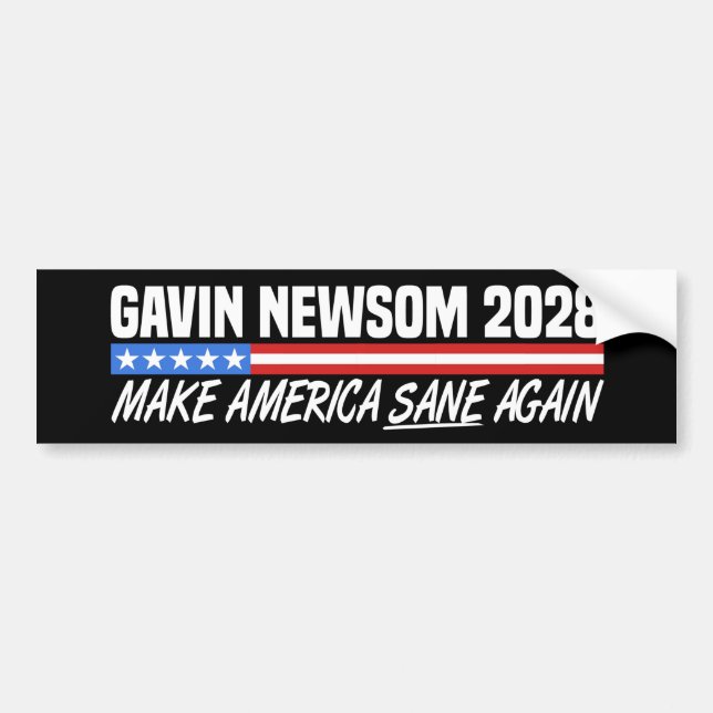 Pegatina Para Coche Gavin Newsom Para El Presidente 2028 (Frente)