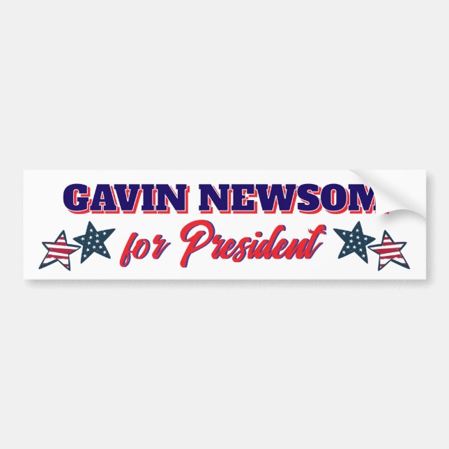 Pegatina Para Coche Gavin Newsom para el presidente político (Frente)
