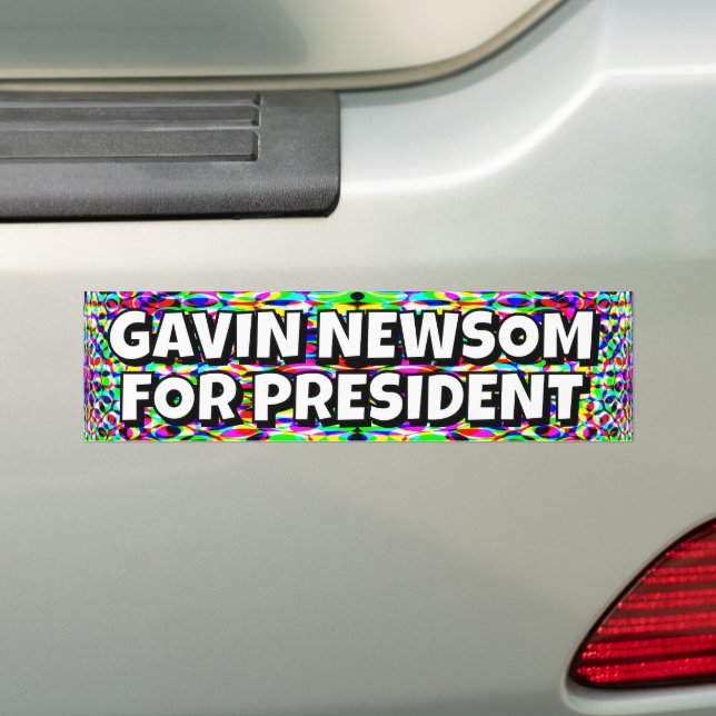 PEGATINA PARA COCHE GAVIN NEWSOM PARA PRESIDENTE (en coche)