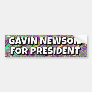 PEGATINA PARA COCHE GAVIN NEWSOM PARA PRESIDENTE