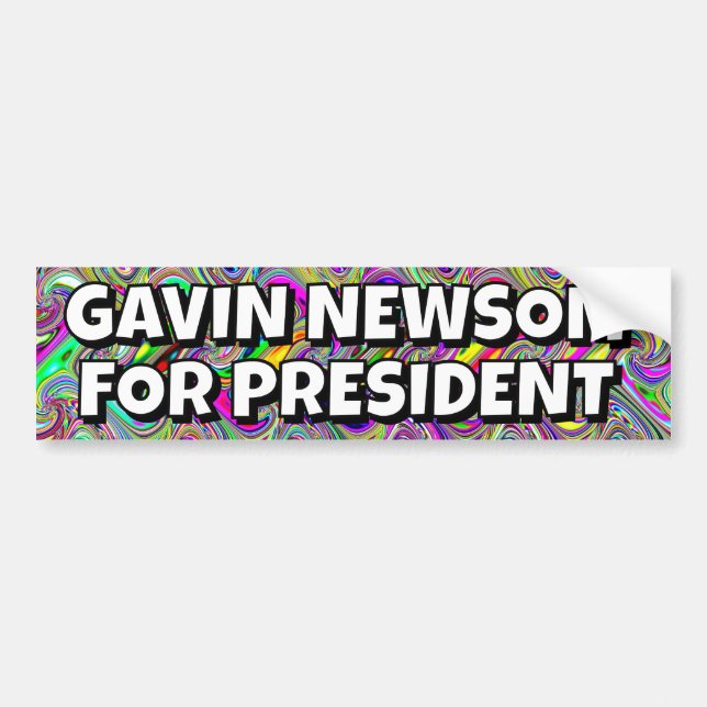 PEGATINA PARA COCHE GAVIN NEWSOM PARA PRESIDENTE (Frente)