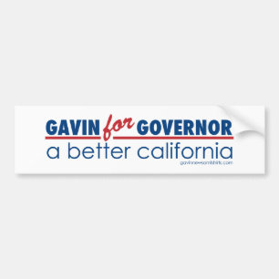 Pegatina Para Coche Gavin para el gobernador