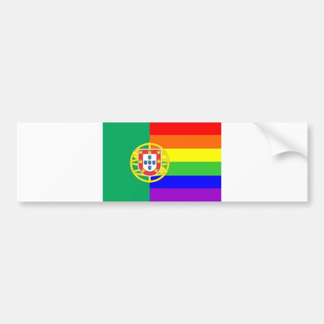 Pegatina Para Coche gay portugal orgulloso bandera arcoíris homosexual (Frente)