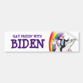 PEGATINA PARA COCHE GAY PRIDIN' CON BIDEN
