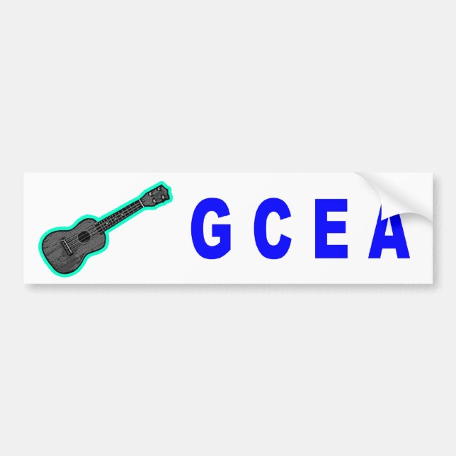Pegatina Para Coche GCEA (Ukulele) (Frente)