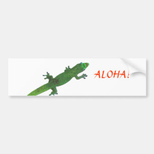 Pegatina Para Coche Gecko mirando al saludo "Aloha"