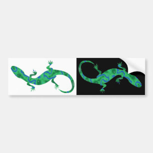 Pegatina Para Coche Gecko verde ArtDeco blanco y negro