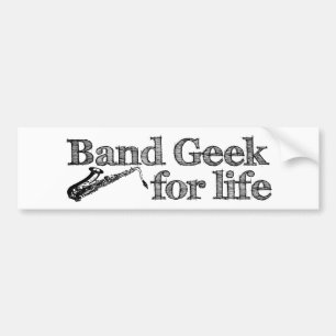 Pegatina Para Coche Geek de banda saxofónica