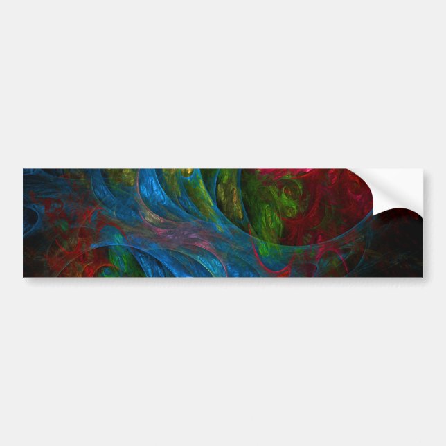 Pegatina Para Coche Génesis Blue Abstract Art Bumper Sticker (Frente)