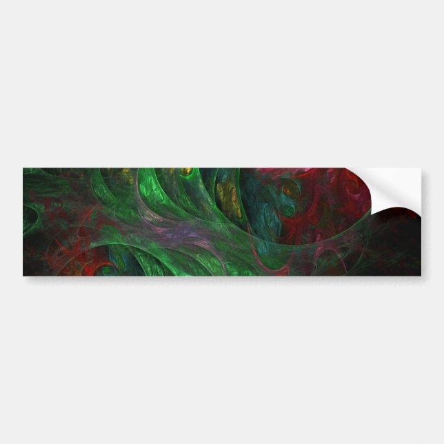 Pegatina Para Coche Génesis Green Abstract Art Bumper Sticker (Frente)