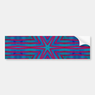 Pegatina Para Coche Geométrico rojo y azul de estrella