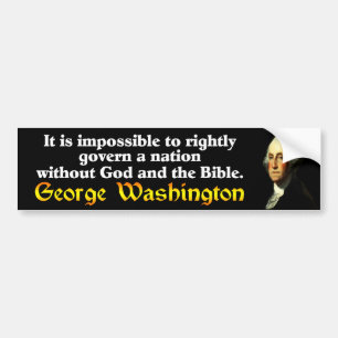 Pegatina Para Coche George Washington: ¡Dios y la biblia!