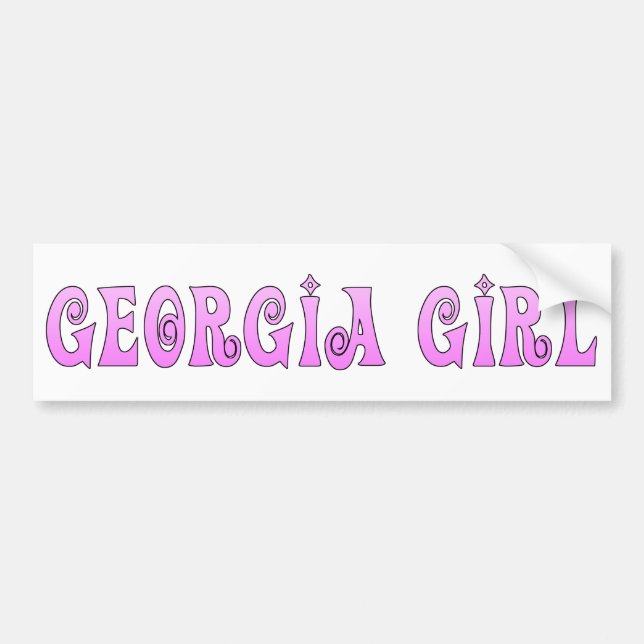 Pegatina Para Coche Georgia Chica Rosa (Frente)