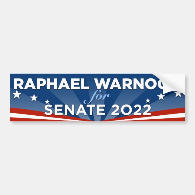 Pegatina Para Coche Georgia Raphael Warnock para el Senado 2022 (Frente)