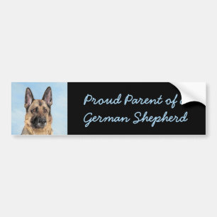 Pegatina Para Coche German Shepherd Painting - Cute Original Dog Art