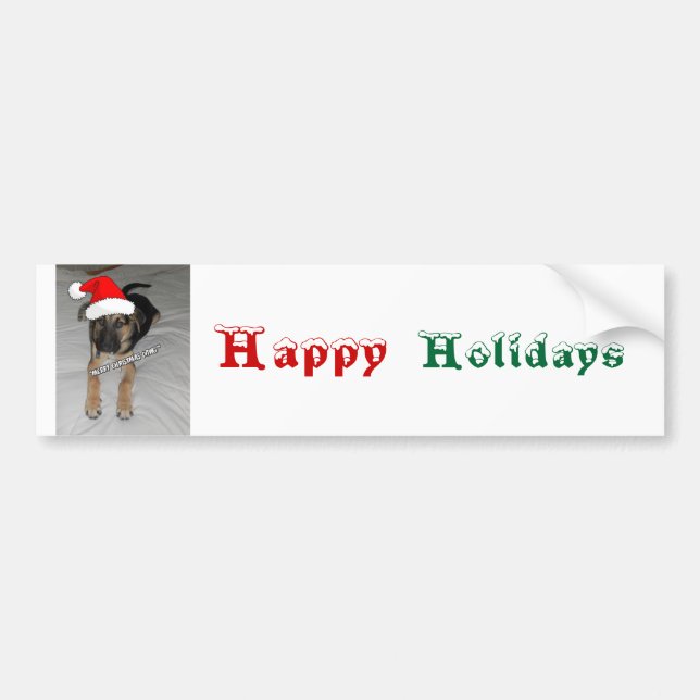Pegatina Para Coche German Shepherd Santa Hat (Frente)