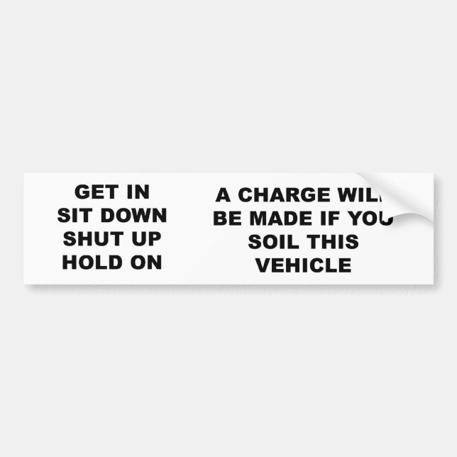 Pegatina Para Coche get_in_sit_down (Frente)