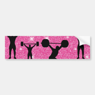 Pegatina Para Coche Gimnasio de Fitness Deporte Brillo Rosa