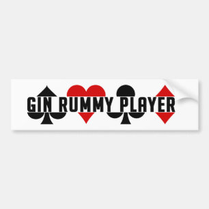 Pegatina Para Coche Gin Rummy Player bumpersticker