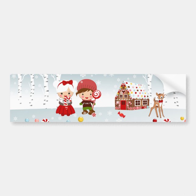Pegatina Para Coche Gingerbread House Bumper Sticker (Frente)