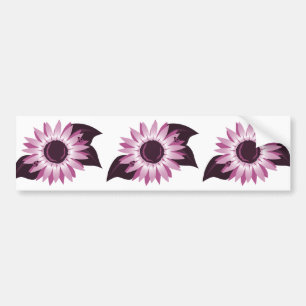 Pegatina Para Coche Girasol rosado con las mariquitas
