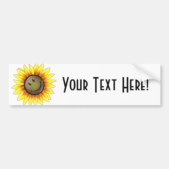 Pegatina Para Coche Girasol sonriente de Sunkissed (Frente)