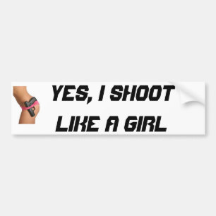 Pegatina Para Coche girl-gun-pants-002, SÍ, TIRO COMO UN CHICA