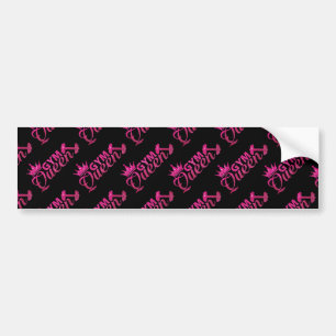 Pegatina Para Coche Glam caliente rosa purpurina faux gimnasia patrón 