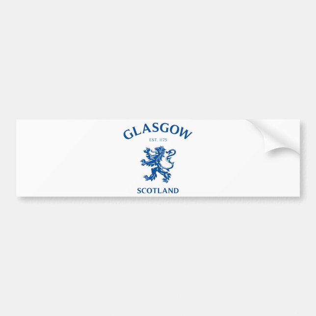 PEGATINA PARA COCHE GLASGOW, ESCOCIA (Frente)