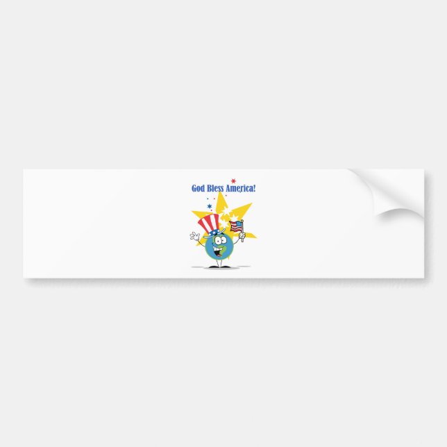 Pegatina Para Coche Globe con bandera estadounidense (Frente)