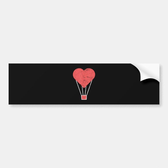 Pegatina Para Coche Globo de aire caliente Heart Cute (Frente)